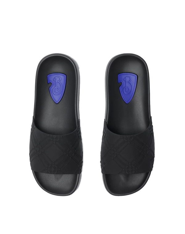 Burberry Embossed Check Dive Slides - Joseph | Men