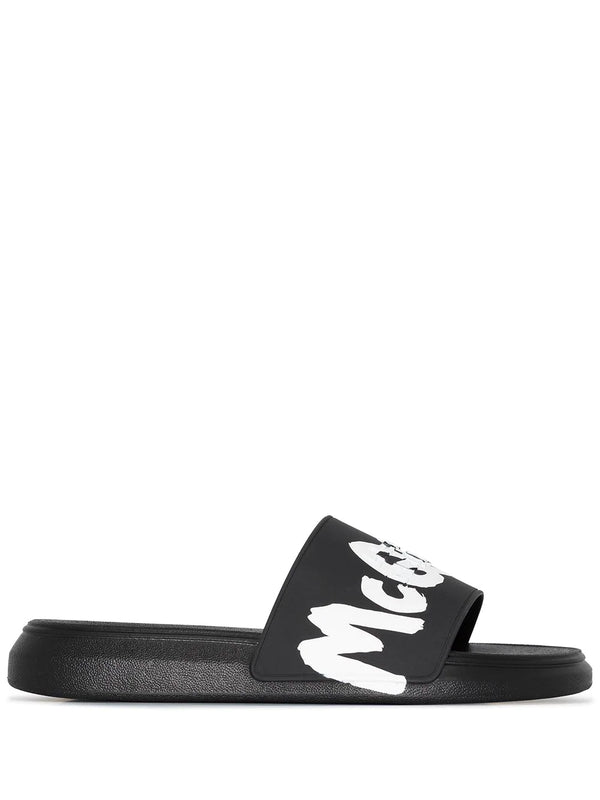 Alexander McQueen graffiti-logo slip-on slides - Joseph | Men display picture 3