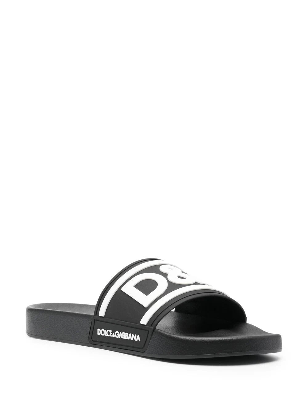 サンダル Dolce & Gabbana Logo slides Dolce & Gabbana logo-embossed cut-out Slides | Blue | FARFETCH
