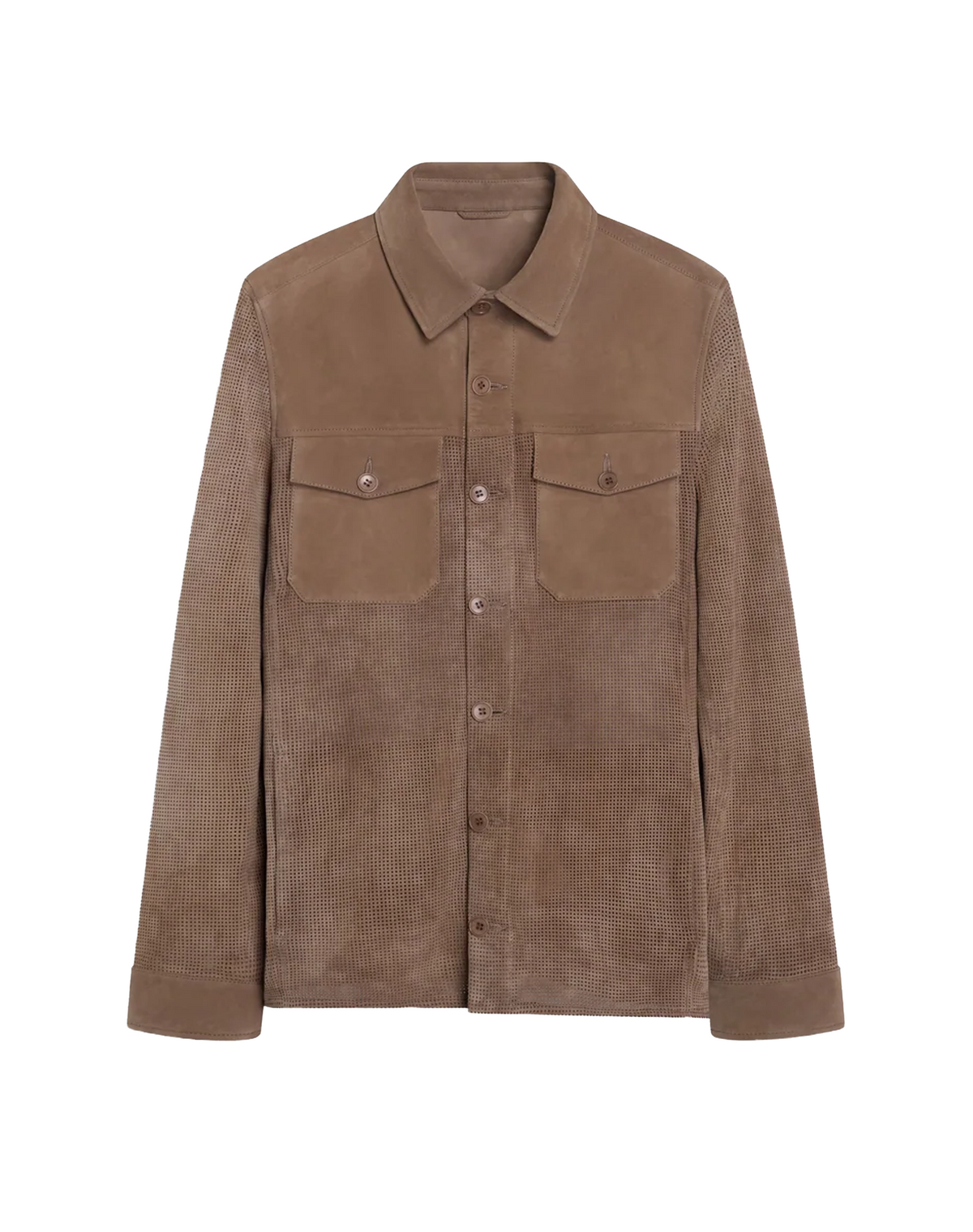 Bugatchi Perforated Suede Shirt Jacket