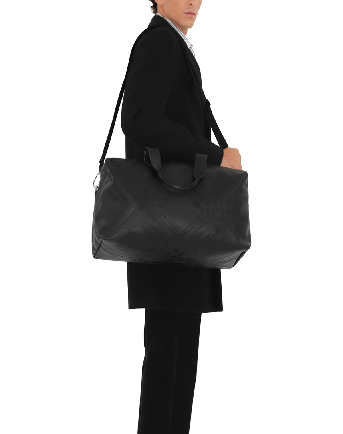 Burberry Embossed Check Duffle Bag