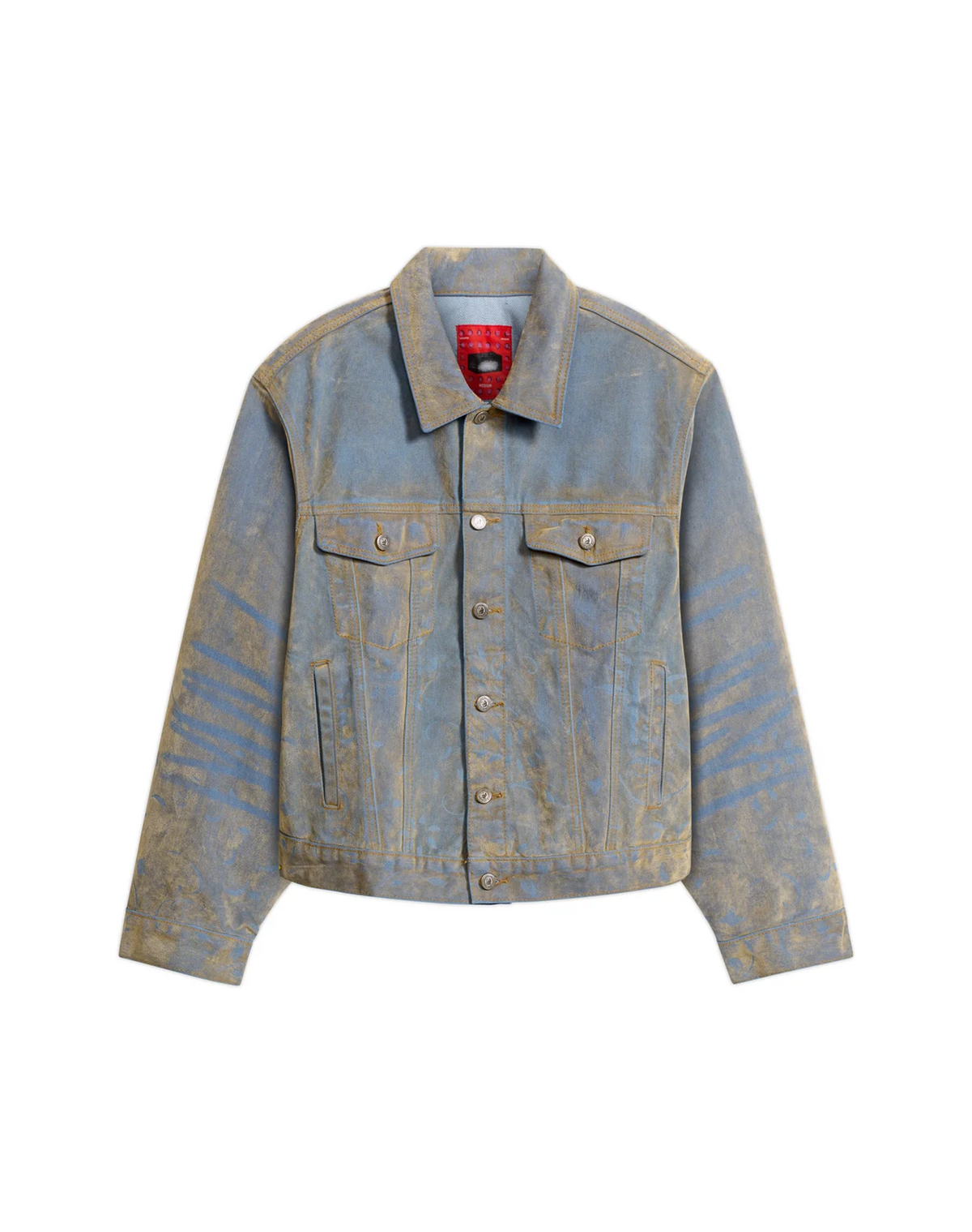 KidSuper Face Floral Flocked Denim Jacket