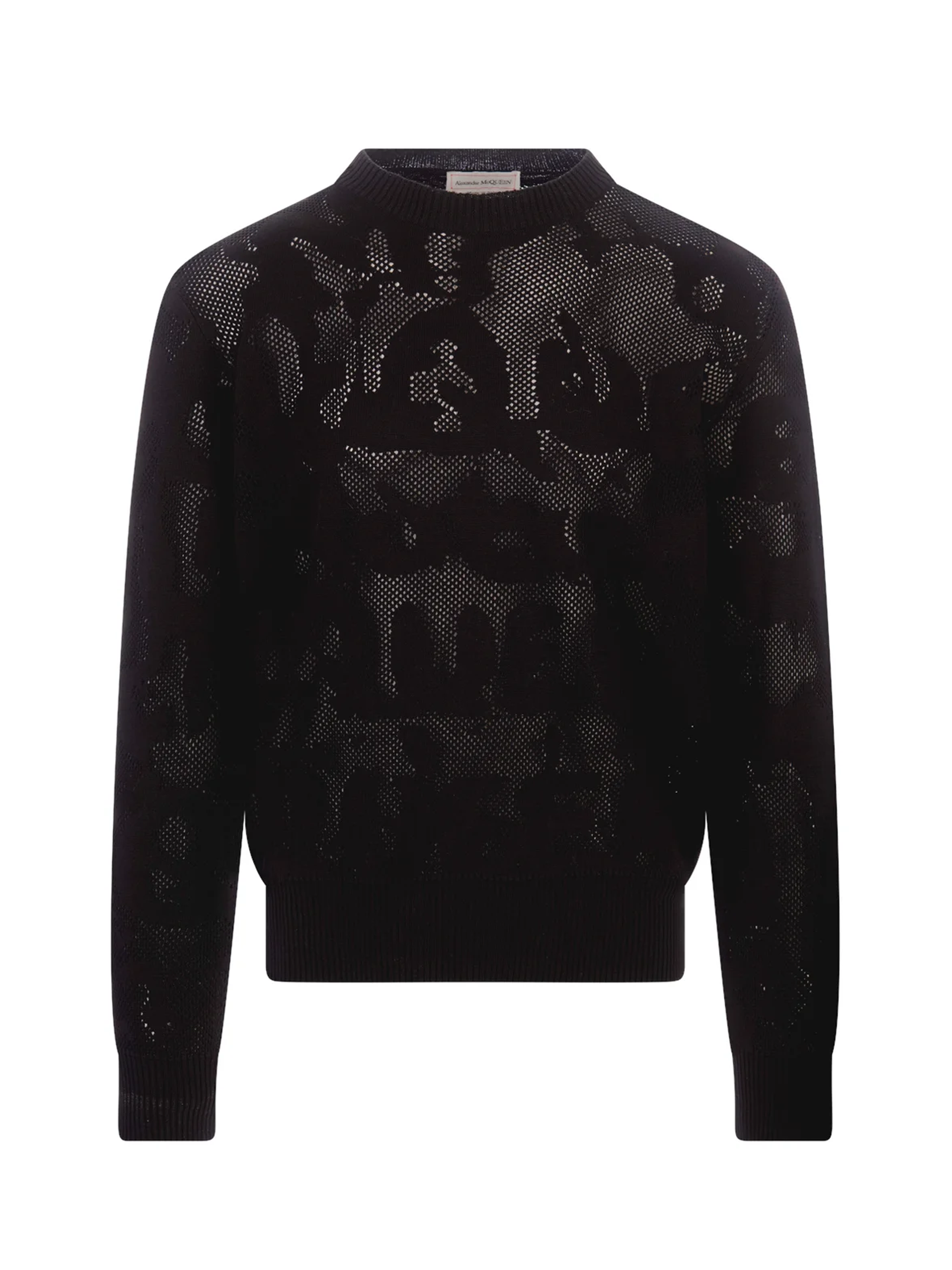 Alexander McQueen Black Logo Jacquard Transparent Sweater Joseph