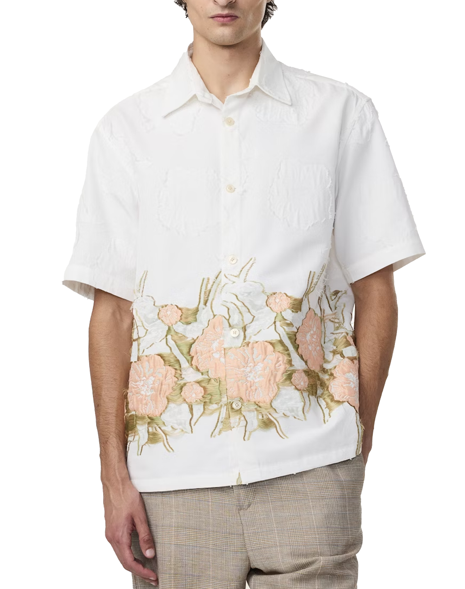 NOWOS epaulet shirt シャツ ジャケット 47-3-40 セール】肩スリットバンドカラーシャツ 肩開きシャツ（シャツ