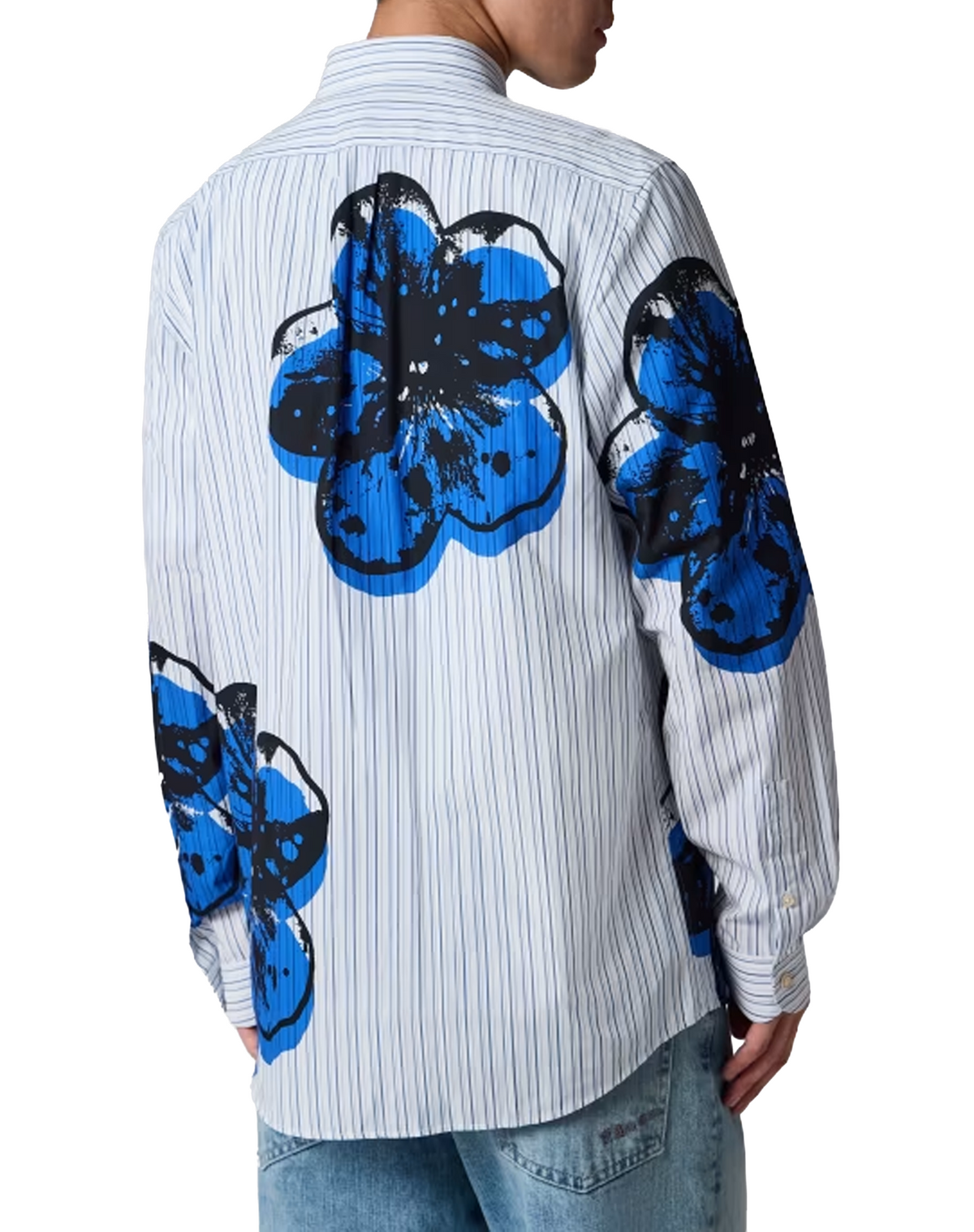 Paul Smith Blue Stripe 'Zine Floral' Print Shirt