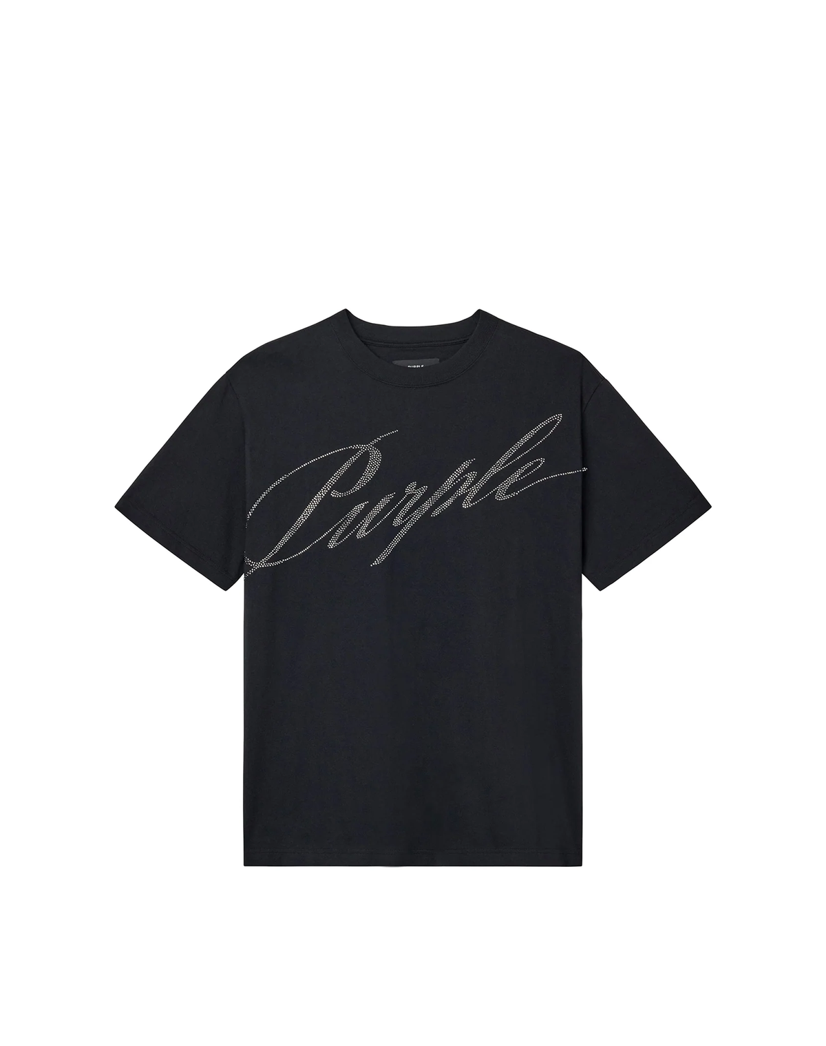 PURPLE Crystal Slanted Script Tee