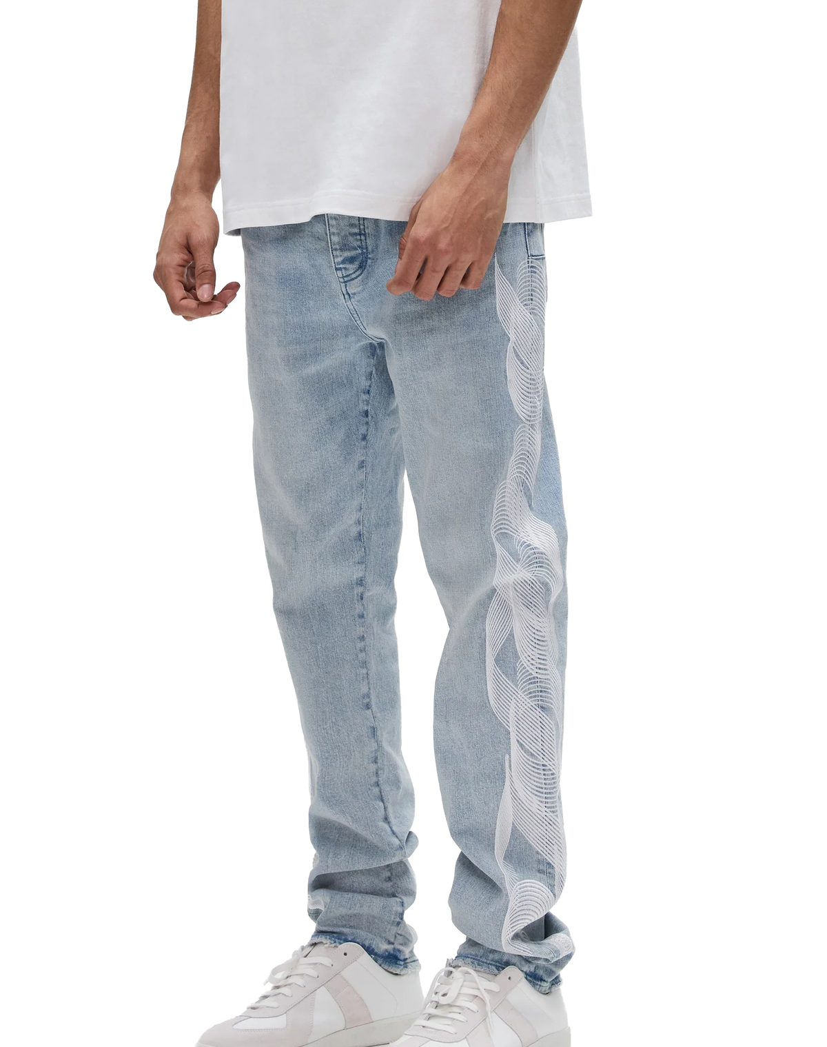 PURPLE P005 Embroidered Logo Jean