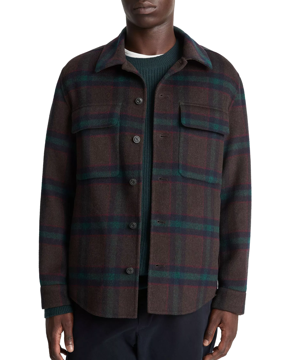 Vince Plaid Splittable Wool-Blend Shirt Jacket