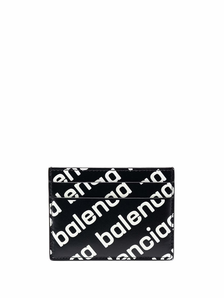 Balenciaga logo-print card cash holder