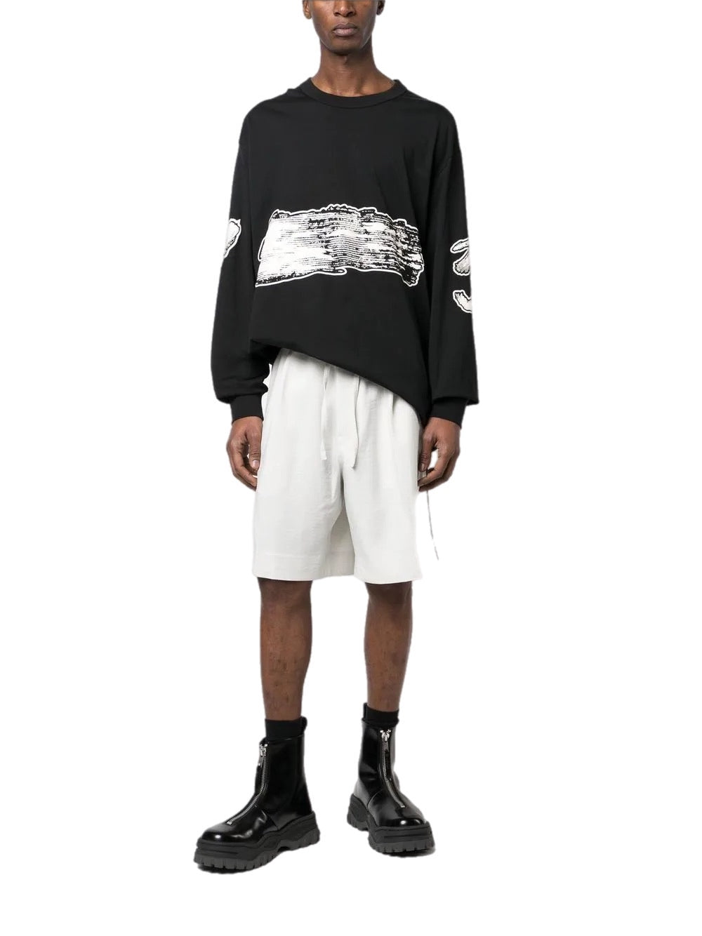 Y-3 abstract-pattern cotton T-shirt